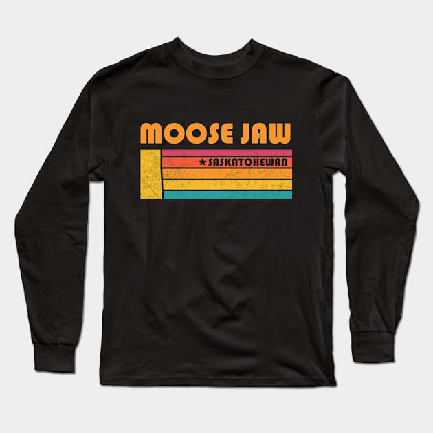 Moose Jaw Saskatchewan Canada Vintage Distressed Souvenir Long Sleeve T-Shirt by NickDezArts